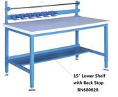 15 Inch Lower Shelf With Back Stop , Heavy Duty Steel Workbench High Strength supplier