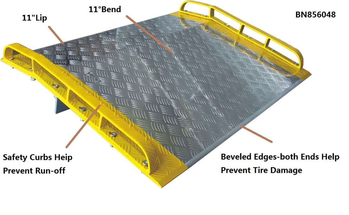 Heavy Duty Dock Plates , Aluminum Dock Board With Steel Curb 15000 Lbs Capacity