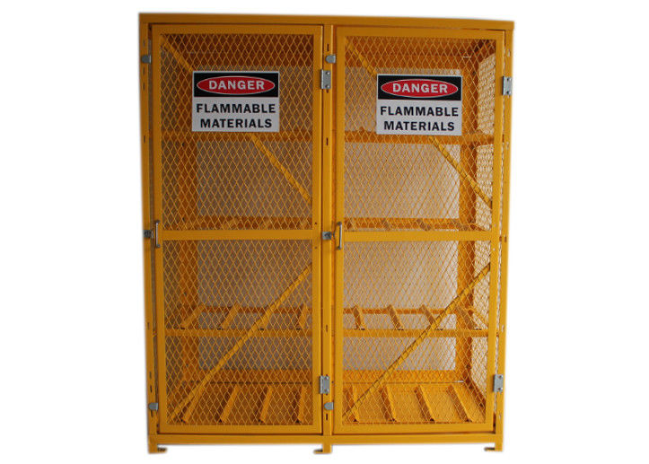 8 Shelves Compressed Gas Cylinder Storage Cabinets With 2 Warning