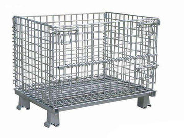 China 1000 Pounds Collapsible Steel Mesh Containers , Welded Mesh Storage Containers factory