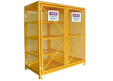 China Vented Gas  Cylinder Storage Cabinets 8 Horizontal 9 Vertical 5 Shelves Yellow Color factory