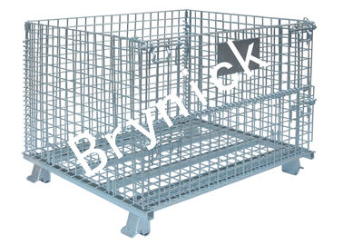 China 2 X 2 Wire Mesh Storage Boxes , Wire Folding Bulk Containers 4000 Lbs Capacity factory