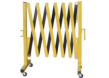 China Metal Expandable Barrier Gates , Portable Folding Safety Barrier With Casters factory
