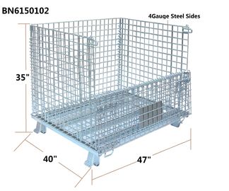 2 X 2 Wire Mesh Storage Boxes , Wire Folding Bulk Containers 4000 Lbs Capacity supplier