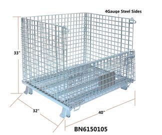 2000 Pounds Collapsible Wire Container Steel Mesh Storage Bins 40x 32x 33 Inch supplier