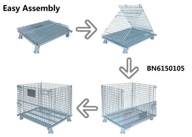 2000 Pounds Collapsible Wire Container Steel Mesh Storage Bins 40x 32x 33 Inch supplier