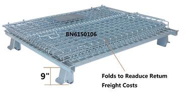 Warehouse Foldable Wire Container , 4 Gauge Wire Mesh Pallet Containers supplier