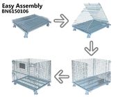 Warehouse Foldable Wire Container , 4 Gauge Wire Mesh Pallet Containers supplier