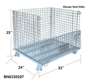 1000 Pounds Collapsible Steel Mesh Containers , Welded Mesh Storage Containers supplier