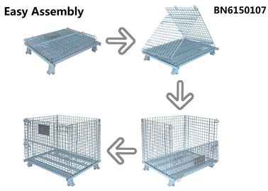 1000 Pounds Collapsible Steel Mesh Containers , Welded Mesh Storage Containers supplier