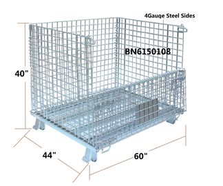 Super Wide Collapsible Wire Container Storage Cages 60”X44”X40” 3000 Pounds Capacity supplier