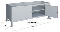 Adjustable Height Industrial Work Benches With Cabinets And Drawers Lockable Door supplier