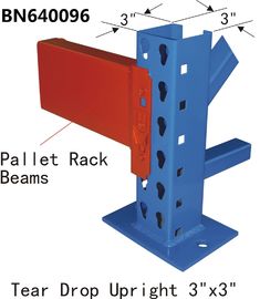 3” X 3” Section Teardrop Pallet Racking Upright Frame 4" X 4 1/4" Footplates supplier