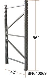 Commercial 96 *42 Inch Teardrop Pallet Rack Uprights Full Welded Anticorrosive supplier