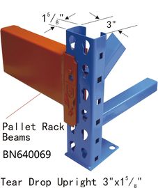 Commercial 96 *42 Inch Teardrop Pallet Rack Uprights Full Welded Anticorrosive supplier