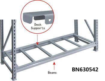 Sturdy Warehouse Metal Storage Racks 16 Ga Steel Deck Supports 3 Feet Long supplier