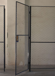 Grey Color Wire Mesh Partition Panels Single Hinged Security Cage Door Antirust supplier