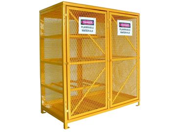 Vented Gas  Cylinder Storage Cabinets 8 Horizontal 9 Vertical 5 Shelves Yellow Color supplier