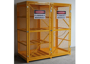 Vented Gas  Cylinder Storage Cabinets 8 Horizontal 9 Vertical 5 Shelves Yellow Color supplier