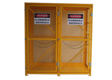 Expanded Metal Oxygen Cylinder Storage Cages , Twin Door Gas Can Storage Cabinet supplier