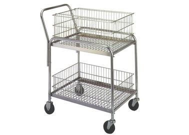 33"L X 20"W X 37-1/2" Rolling Mail Cart 200 Lb Load Capacity Removable Baskets supplier