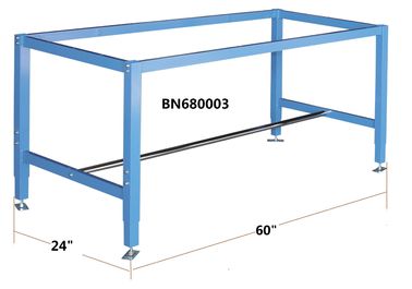Blue Color Industrial Work Benches 60" Overall Width Powder Coated supplier
