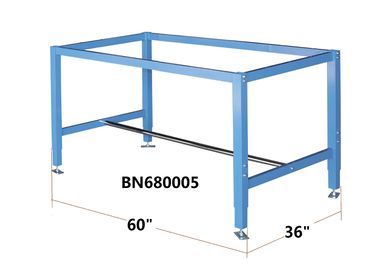 Height Adjustable Heavy Duty Industrial Workbench Blue Color 60” Wide 36” Deep supplier