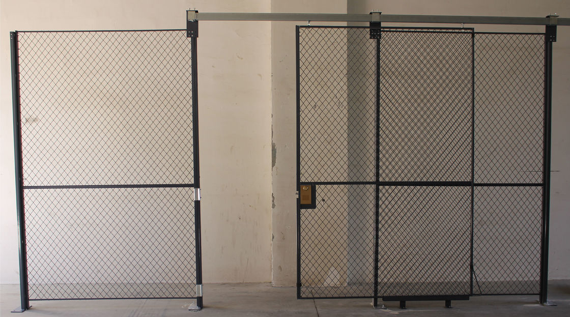 Full Height  Wire Mesh Partition Panels Metal Mesh Security Door For Inventory System supplier