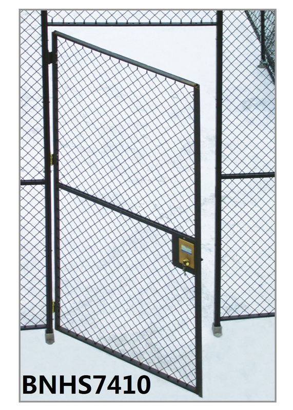 Grey Color Wire Mesh Partition Panels Single Hinged Security Cage Door Antirust supplier