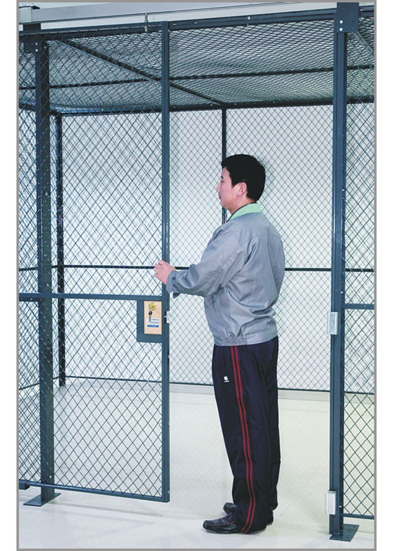 Commercial Wire Mesh Partition Panels Full Height Wire Cage Door 230 Lbs Weight supplier