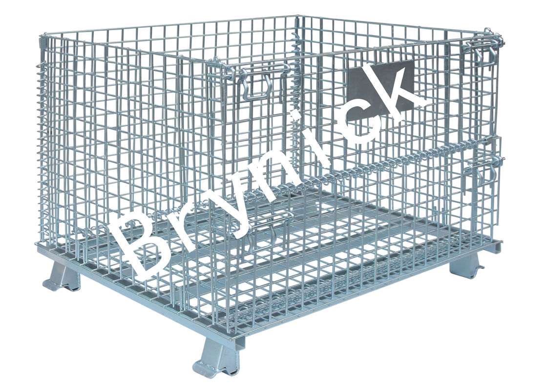 2 X 2 Wire Mesh Storage Boxes , Wire Folding Bulk Containers 4000 Lbs Capacity supplier