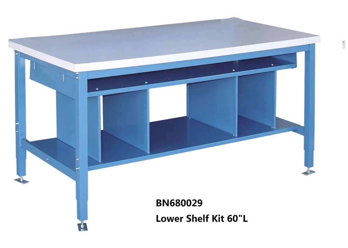 Multi Purpose Industrial Work Benches Lower Shelf Kit For Divider Space 60 Inch Wide supplier