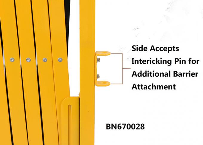 Metal Expandable Barrier Gates , Portable Folding Safety Barrier With Casters